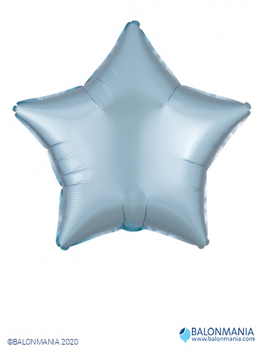 Folijski balon zvijezda pastelno plavi SATIN LUX