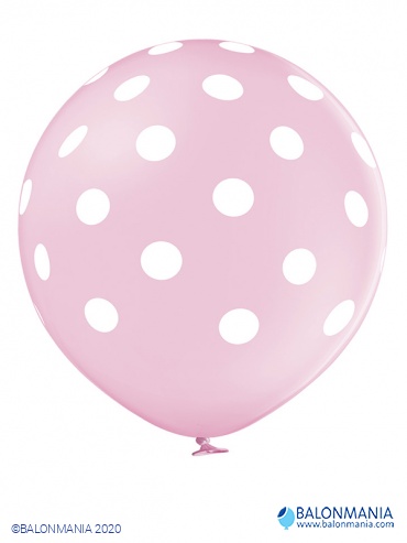 Veliki pink balon s točkicama 60 cm lateks