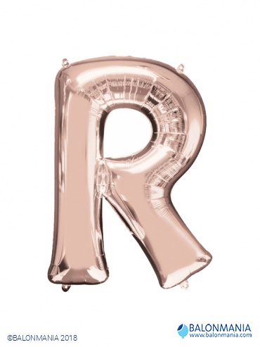 Balon R rose gold črka