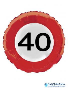 Balon 40 prometni znak