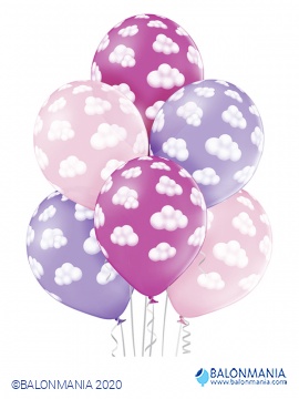 Balon Oblački roza, lateks (6 kom)
