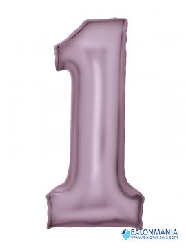 Balon 1 številka roza velik - svilen sijaj