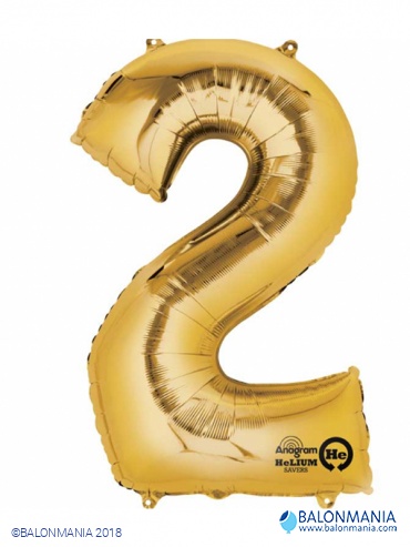 Balon 2 zlat številka