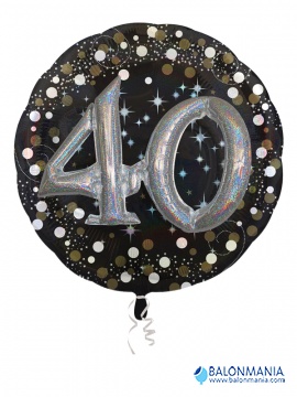 Balon 40 rojstni dan srebrni bleščeč