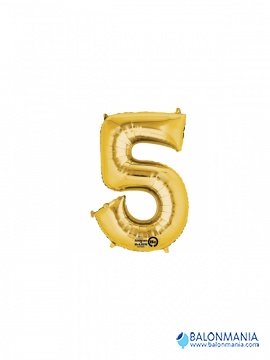 Balon 5 zlat številka mini