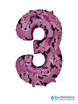 Balon 3 rojstni dan Minnie številka